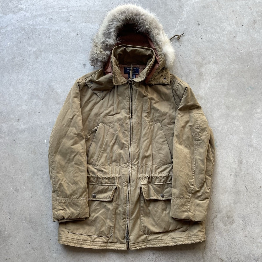 Polo Sport Ralph Lauren Jacket Womens Medium Beige Parka Coyote Fur‎ Hood